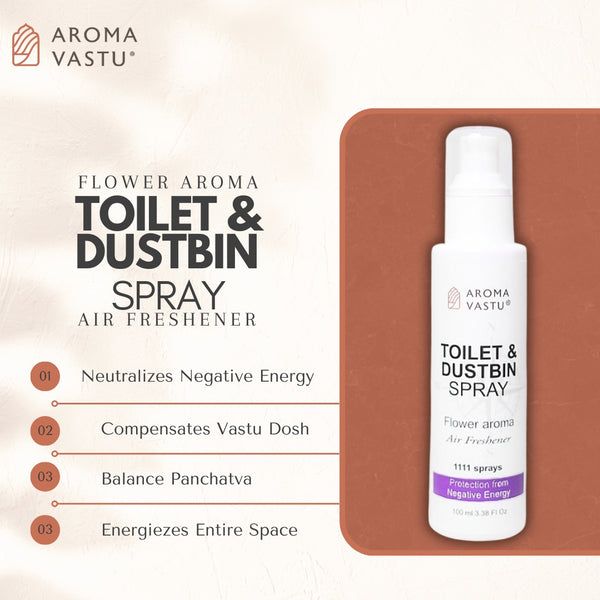 Toilet & Dustbin Spray - Freshness & Long - Lasting Fragrance for Home and Anywhere, Spreading Positive Energy, Best for Relaxation,Aroma Vastu       Works like Aromatherapy – 100ml